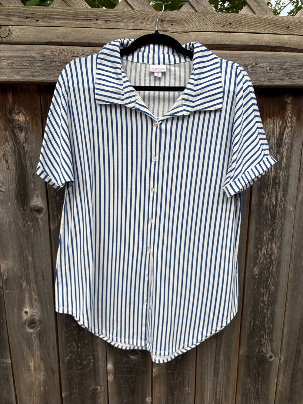 LuLaRoe Striped Button-Up Shirt